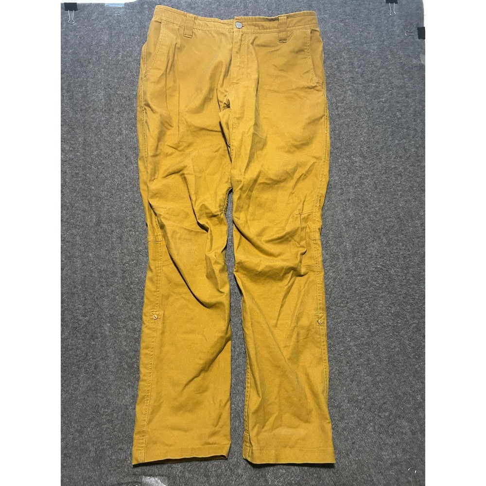LIVSN Flex Canvas Pants Mens 33X32 Brown Ochre Ecotrek Hiking Workwear Pant
